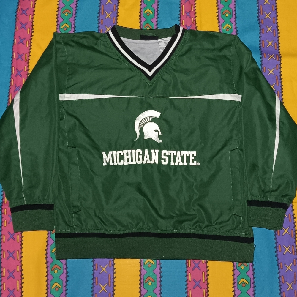 90s Michigan State Spartans Vintage Pullover Windbreaker Jacket Streetwear